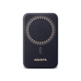 ADATA R100 Magnetic Power Bank - 10,000 mAh, Black - Fast Wireless Charging for iPhone & Android
