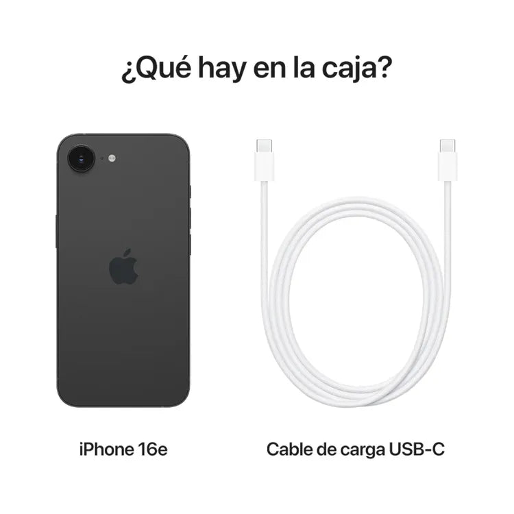 Apple iPhone 16e Negro 128 GB: Chip A18, Cámara 48MP, Pantalla Super Retina XDR