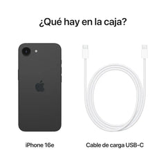 Apple iPhone 16e Negro 128 GB: Chip A18, Cámara 48MP, Pantalla Super Retina XDR