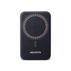 ADATA R100 Magnetic Power Bank - 10,000 mAh, Black - Fast Wireless Charging for iPhone & Android