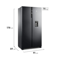 Nevecón Electrolux no frost side by side 438L Inverter negro ERS433HBWD